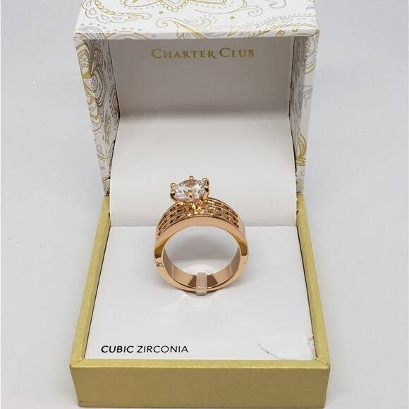 Charter Club rose gold-tone cubic Zirc. ring - Picture 5 of 5